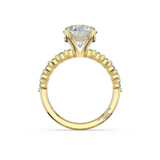 Round Pattern Round Solitaire Engagement Ring in 14kt Yellow Gold