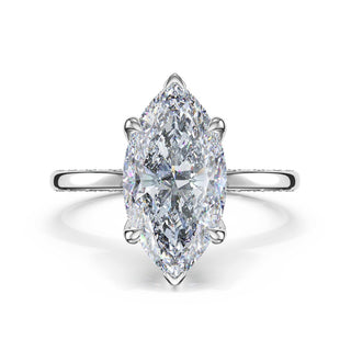 High-Polish Marquise Solitaire Engagement Ring in Platinum