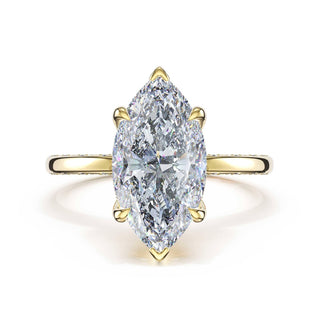 High-Polish Marquise Solitaire Engagement Ring in 14kt Yellow Gold