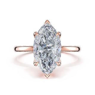 High-Polish Marquise Solitaire Engagement Ring in 18kt Rose Gold