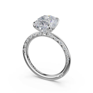 High-Polish Oval Solitaire Engagement Ring in Platinum