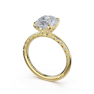 High-Polish Oval Solitaire Engagement Ring in 14kt Yellow Gold