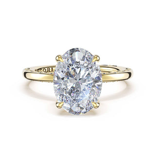 High-Polish Oval Solitaire Engagement Ring in 14kt Yellow Gold