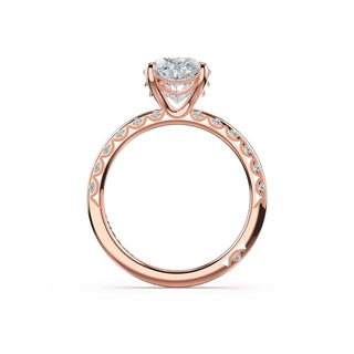 High-Polish Oval Solitaire Engagement Ring in 14kt Rose Gold