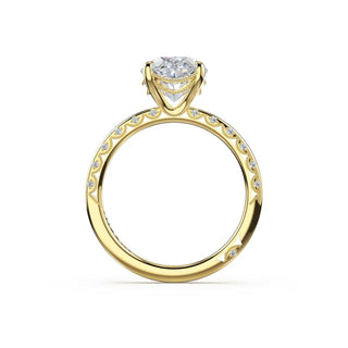 High-Polish Oval Solitaire Engagement Ring in 18kt Yellow Gold