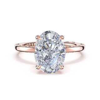 High-Polish Oval Solitaire Engagement Ring in 18kt Rose Gold