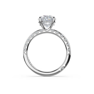 High-Polish Oval Solitaire Engagement Ring in 18kt White Gold