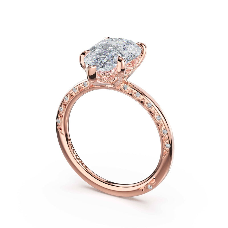 High-Polish Pear Solitaire Engagement Ring in 14kt Rose Gold