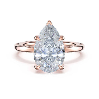 High-Polish Pear Solitaire Engagement Ring in 14kt Rose Gold