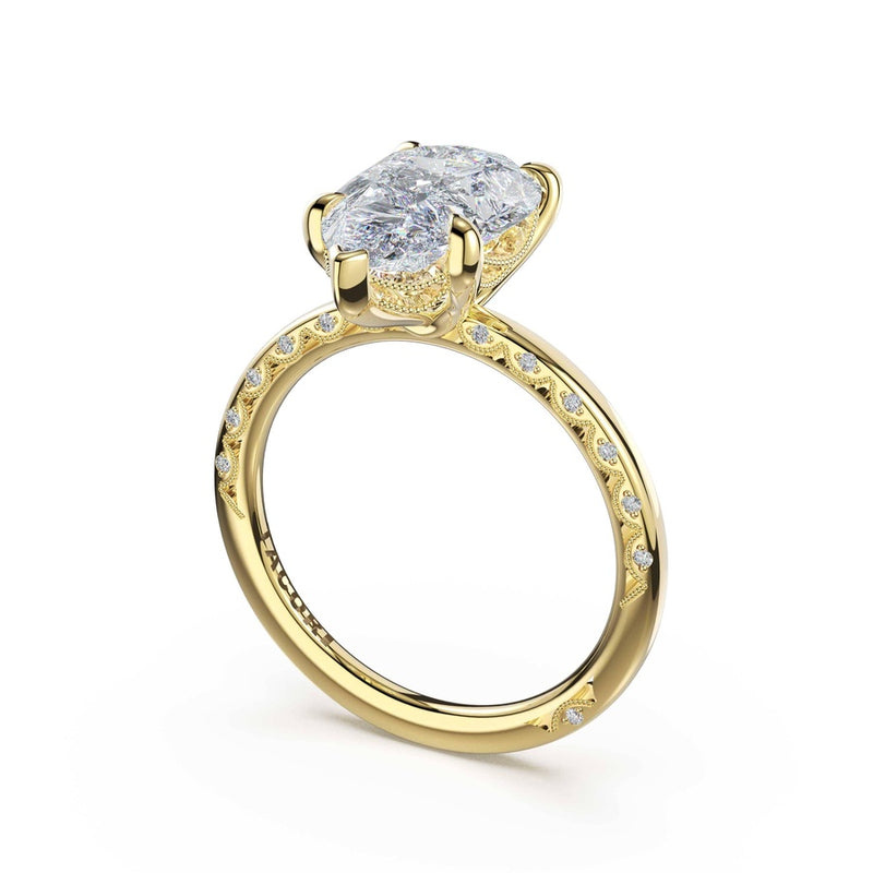 High-Polish Pear Solitaire Engagement Ring in 18kt Yellow Gold