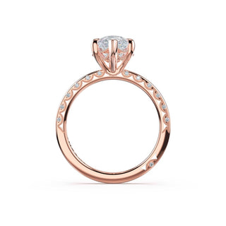 High-Polish Pear Solitaire Engagement Ring in 18kt Rose Gold