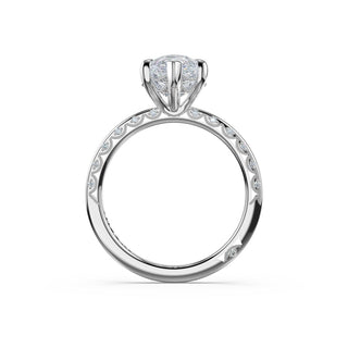 High-Polish Pear Solitaire Engagement Ring in 18kt White Gold