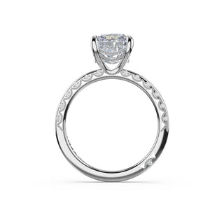 High-Polish Radiant Solitaire Engagement Ring in Platinum