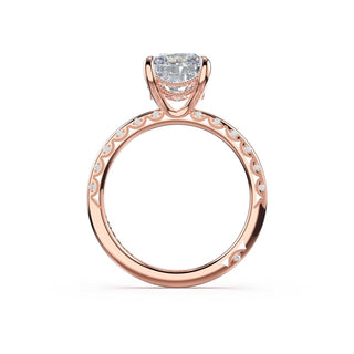 High-Polish Radiant Solitaire Engagement Ring in 14kt Rose Gold