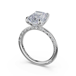 High-Polish Radiant Solitaire Engagement Ring in 14kt White Gold