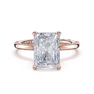 High-Polish Radiant Solitaire Engagement Ring in 18kt Rose Gold