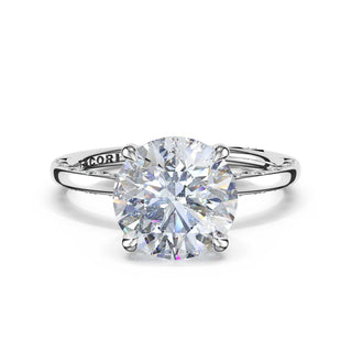 High-Polish Round Solitaire Engagement Ring in Platinum