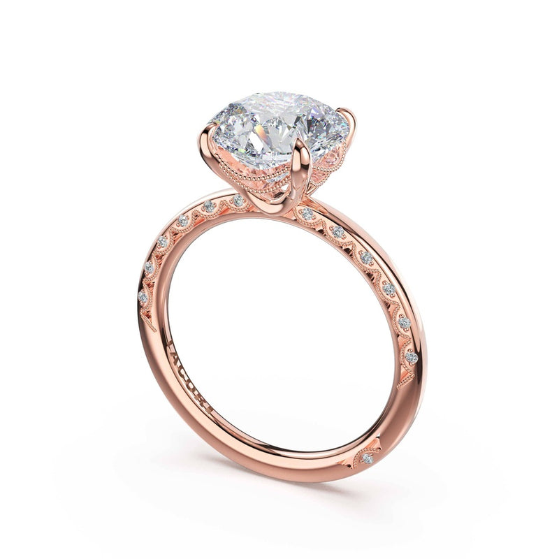 High-Polish Round Solitaire Engagement Ring in 14kt Rose Gold