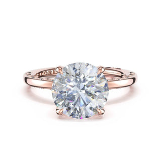 High-Polish Round Solitaire Engagement Ring in 14kt Rose Gold