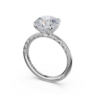 High-Polish Round Solitaire Engagement Ring in 18kt White Gold