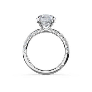 High-Polish Round Solitaire Engagement Ring in 18kt White Gold