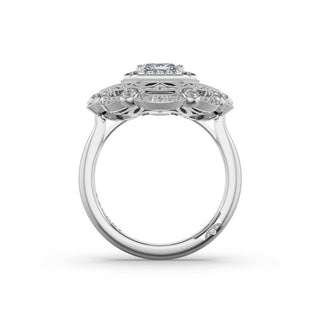 Emerald Estate Diamond Engagement Ring in Platinum