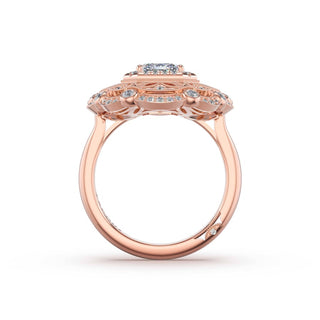 Emerald Estate Diamond Engagement Ring in 18kt Rose Gold