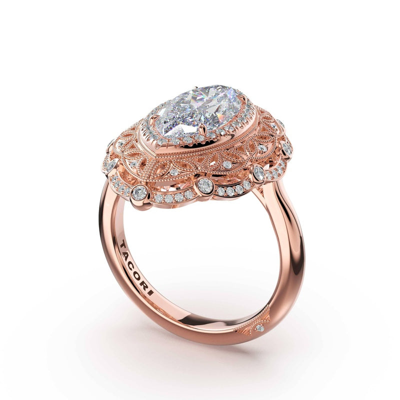 Marquise Estate Diamond Engagement Ring in 14kt Rose Gold