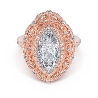 Marquise Estate Diamond Engagement Ring in 18kt Rose Gold