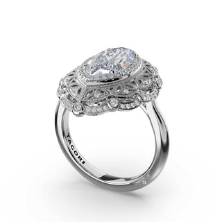 Marquise Estate Diamond Engagement Ring in 18kt White Gold