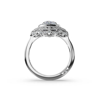 Marquise Estate Diamond Engagement Ring in 18kt White Gold