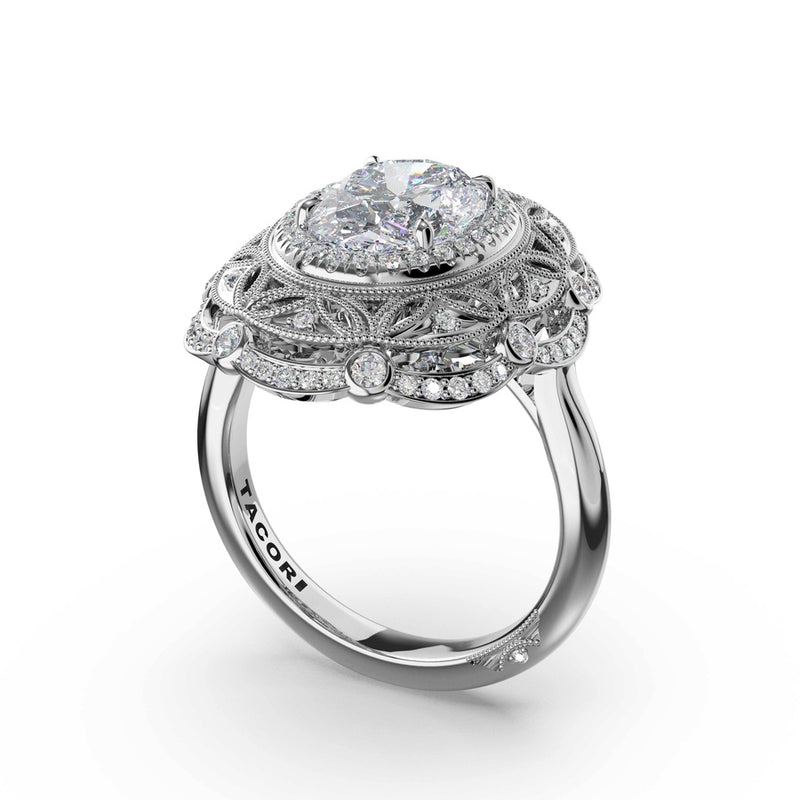 Oval Estate Diamond Engagement Ring in 14kt White Gold
