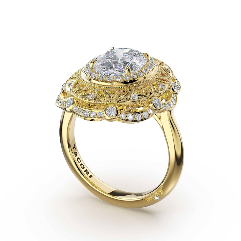 Oval Estate Diamond Engagement Ring in 14kt Yellow Gold