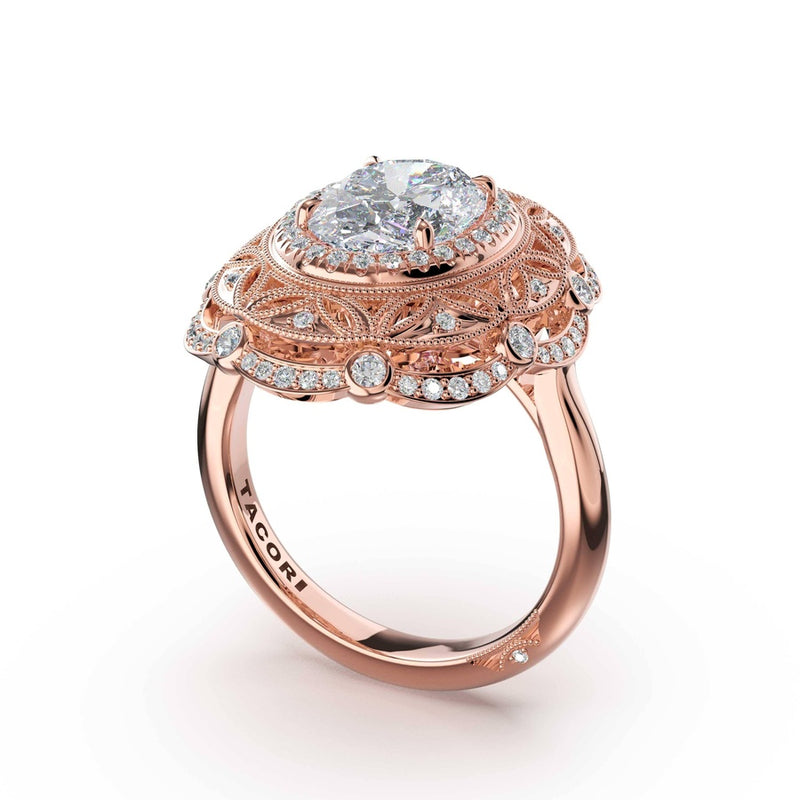 Oval Estate Diamond Engagement Ring in 18kt Rose Gold