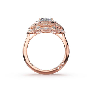 Oval Estate Diamond Engagement Ring in 18kt Rose Gold