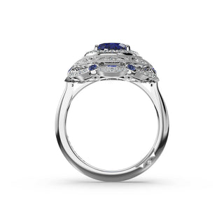 Oval Estate Sapphire Engagement Ring in 18kt White Gold