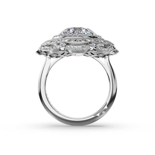 Round Estate Diamond Engagement Ring in Platinum