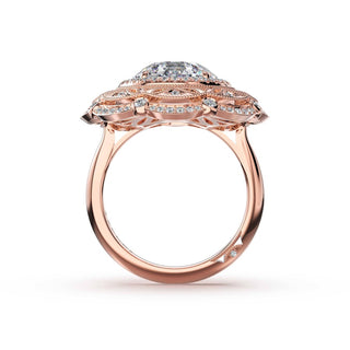 Round Estate Diamond Engagement Ring in 14kt Rose Gold