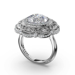 Round Estate Diamond Engagement Ring in 14kt White Gold