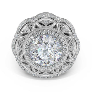 Round Estate Diamond Engagement Ring in 14kt White Gold