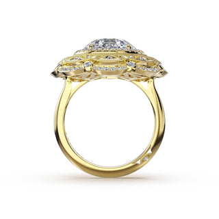 Round Estate Diamond Engagement Ring in 18kt Yellow Gold