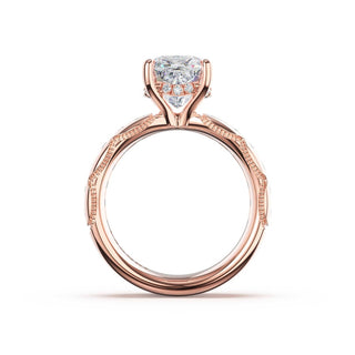 Channel-Set Cushion Solitaire Engagement Ring in 18kt Rose Gold