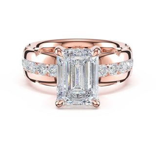Channel-Set Emerald Solitaire Engagement Ring in 14kt Rose Gold