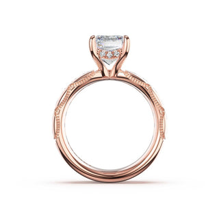 Channel-Set Emerald Solitaire Engagement Ring in 14kt Rose Gold