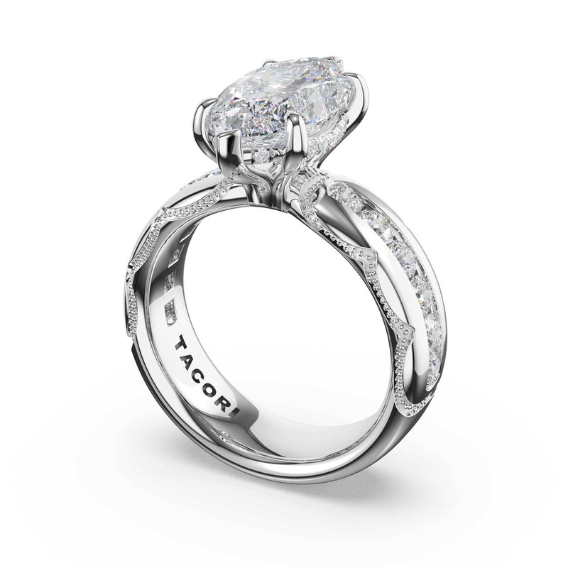 Channel-Set Marquise Solitaire Engagement Ring in 14kt White Gold