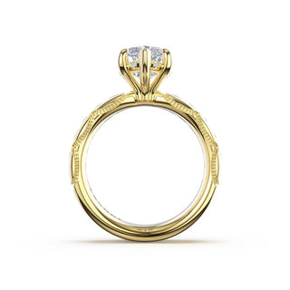 Channel-Set Marquise Solitaire Engagement Ring in 14kt Yellow Gold