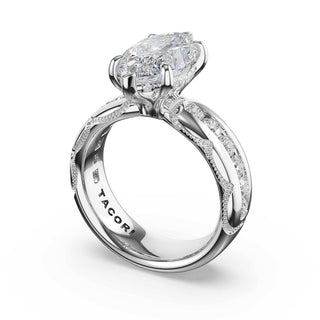 Channel-Set Marquise Solitaire Engagement Ring in 14kt White Gold