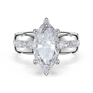 Channel-Set Marquise Solitaire Engagement Ring in 14kt White Gold