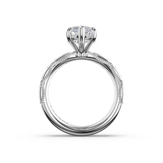 Channel-Set Marquise Solitaire Engagement Ring in 14kt White Gold