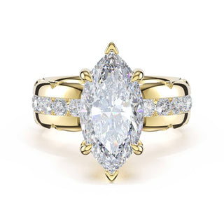 Channel-Set Marquise Solitaire Engagement Ring in 18kt Yellow Gold